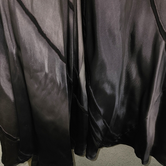 Rex Lester/Andrea Polizzi Black Grey Silver Silk Formal Evening Maxi Dress Sz 4 - Picture 6 of 7